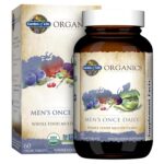 Garden of Life Organics Mens Once Daily Whole Food Multivitamin 60 Tablets Vegan Mens Multi for Health Well Being Organic Mens Vitamins Minerals Vitamin C Zinc