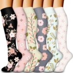 Laite Hebe Compression Socks for Women Men Circulation6 pairs Graduated Supports Socks for Running Athletic Sports