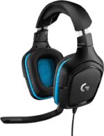 Logitech G432 Wired Gaming Headset 7.1 Surround Sound DTS HeadphoneX 2.0 Flip to Mute Mic PC Leatherette BlackBlue