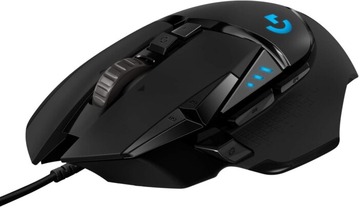 Logitech G502 HERO High Performance Wired Gaming Mouse HERO 25K Sensor 25600 DPI RGB Adjustable Weights 11 Programmable Buttons On Board Memory PC Mac