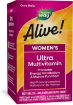 Natures Way Alive Womens Daily Ultra Multivitamin High Potency Formula Promotes Energy Metabolism and Muscle Function with Methylated B12 60 Tablets Packaging May Vary