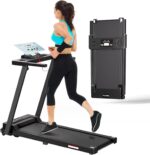 Portable Foldable 3.0 HP Small Treadmills for Home Office with 300 LBS Capacity Folding Running Walking Compact Treadmill with Handle Bar and LED Display