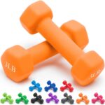 Portzon Weights Dumbbells 10 Colors Options Compatible with Set of 2 Neoprene Dumbbells Set1 15 LB Anti Slip Anti roll Hex Shape