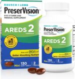 PreserVision AREDS 2 Eye Vitamin Mineral Supplement Contains Lutein Vitamin C Zeaxanthin Zinc Vitamin E 130 Softgels Packaging May Vary