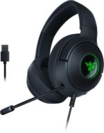 Razer Kraken V3 X Wired USB Gaming Headset Lightweight Build Triforce 40mm Drivers HyperClear Cardioid Mic 7.1 Surround Sound Chroma RGB Lighting Black