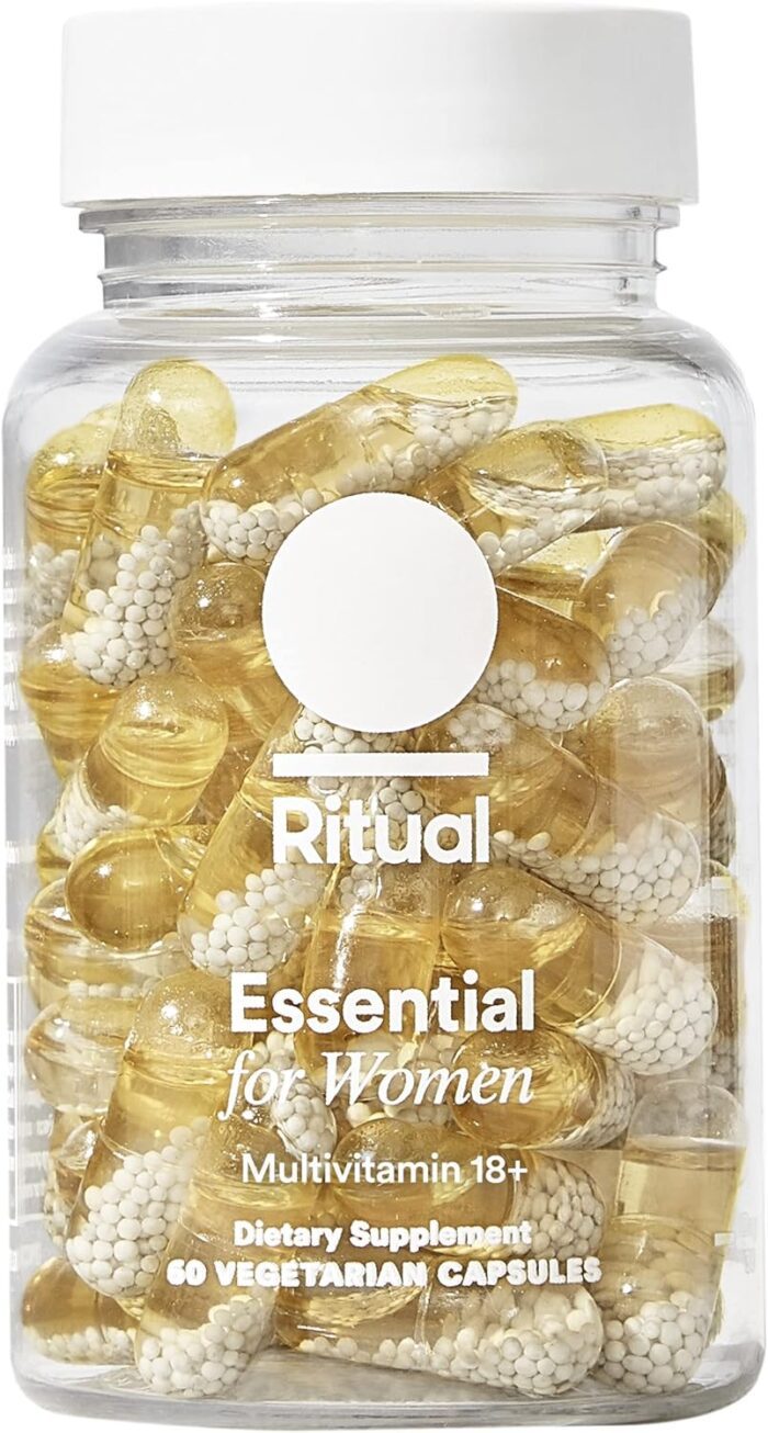 Ritual Multivitamin for Women 18 with Vitamin D3 for Immune Support Vegan Omega 3 DHA B12 Iron Gluten Free Non GMO USP Verified 30 Day Supply 60 Capsules