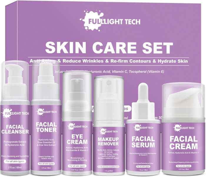 Skin Care SetAnti Aging Skin Care KitReduce Wrinkles Hydrate SkinFacial Skin Care Routine Kit Women Teen Girls Skincare Gift SetWife Mom Women Gifts for ChristmasValentines Day Gifts for Her