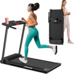 Treadmill with Handles 2025 Upgraded Small Treadmill Home Portable Electric Treadmills for Home 300 lbs Weight CapacityWalking Pad TreadmillLightweight Folding Foldable Treadmill with LED Display